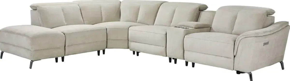 Cavani Gray 6 Pc Dual Power Reclining Sectional