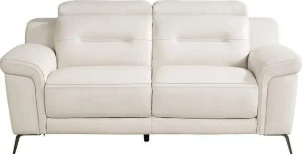 Castella Ivory Leather Loveseat
