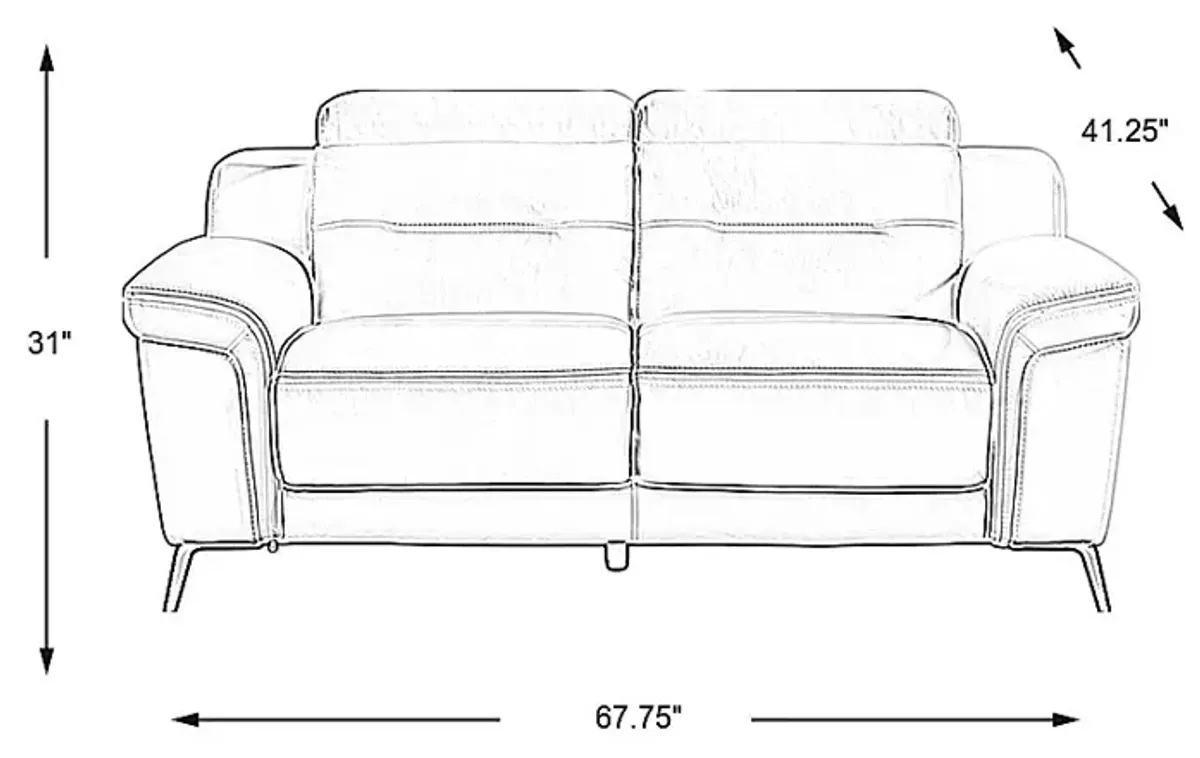 Castella Teal Leather Loveseat