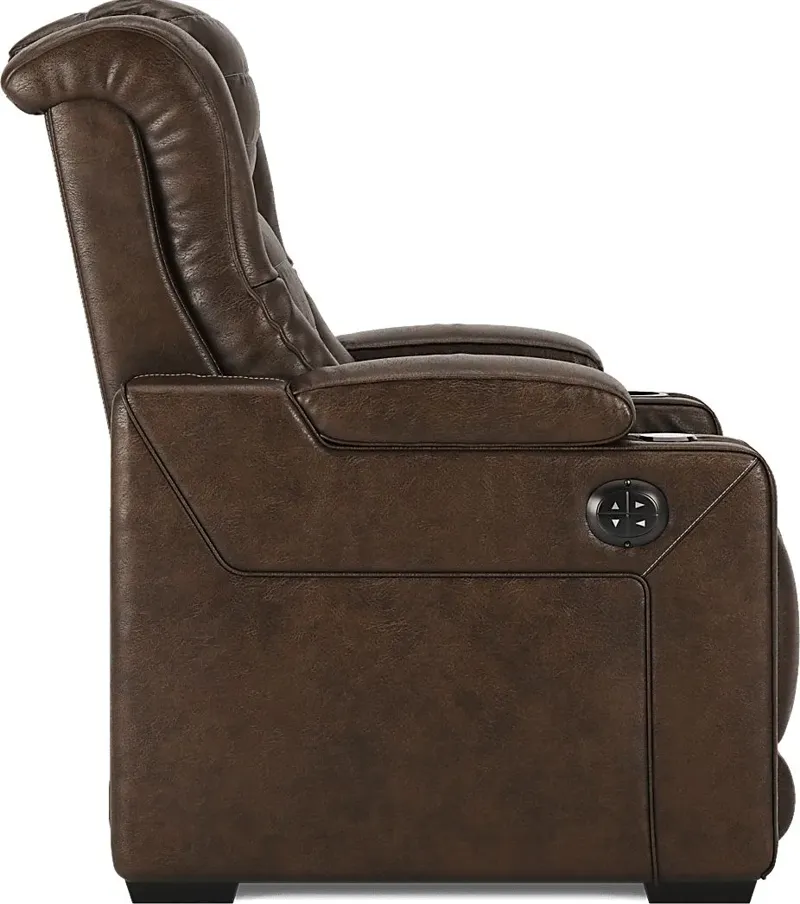 Renegade Brown Leather Dual Power Recliner