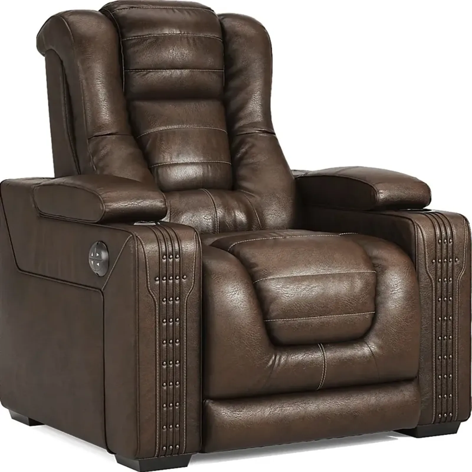 Renegade Brown Leather Dual Power Recliner