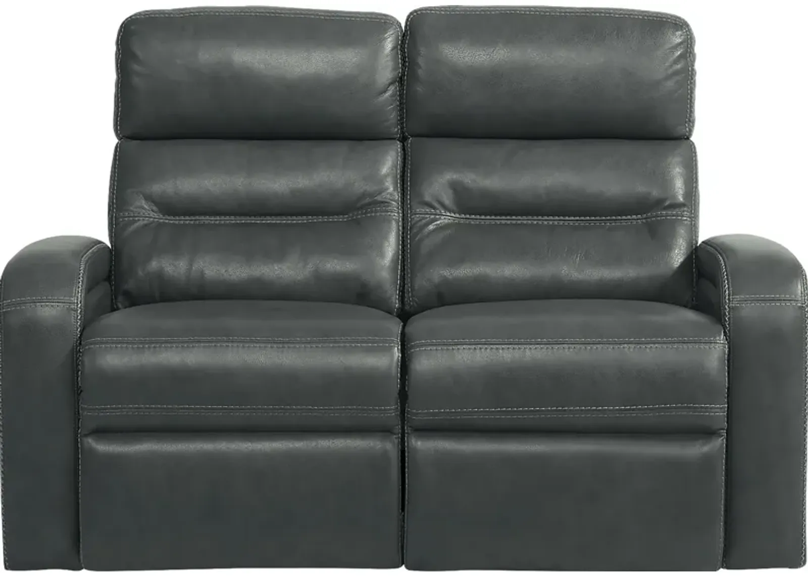 Sierra Madre Gray Leather Loveseat