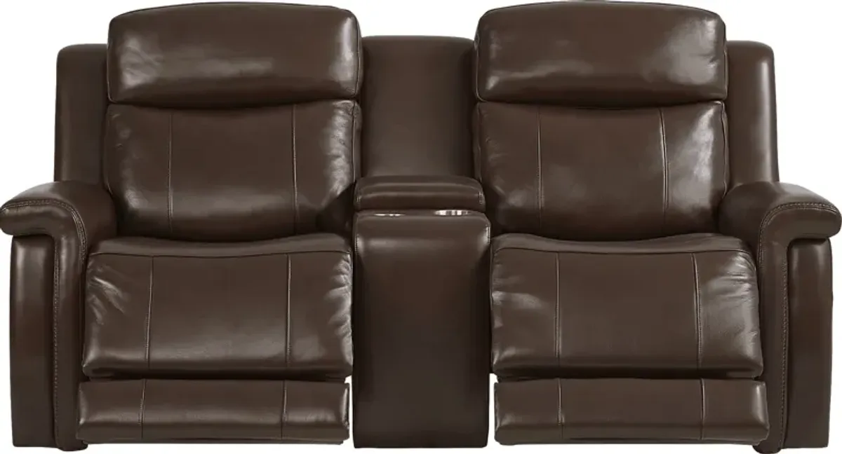 Orsini Brown Leather 8 Pc Dual Power Reclining Living Room