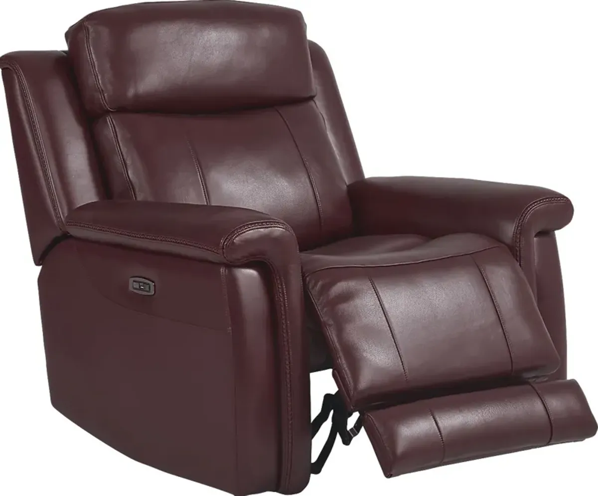 Orsini Red Leather 8 Pc Dual Power Reclining Living Room