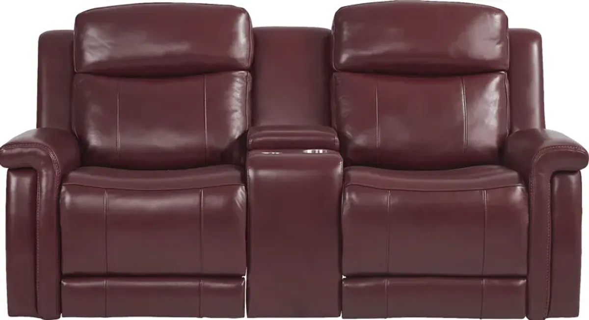 Orsini Red Leather 8 Pc Dual Power Reclining Living Room