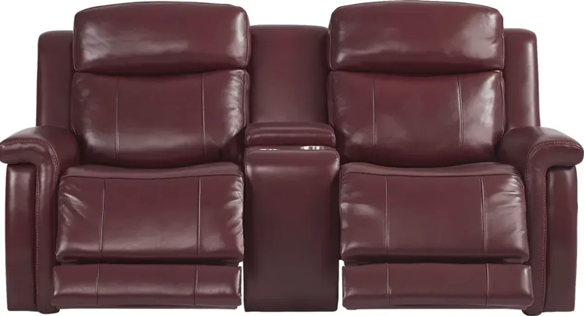 Orsini Red Leather 8 Pc Dual Power Reclining Living Room