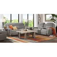State Street Gray 8 Pc Dual Power Reclining Living Room