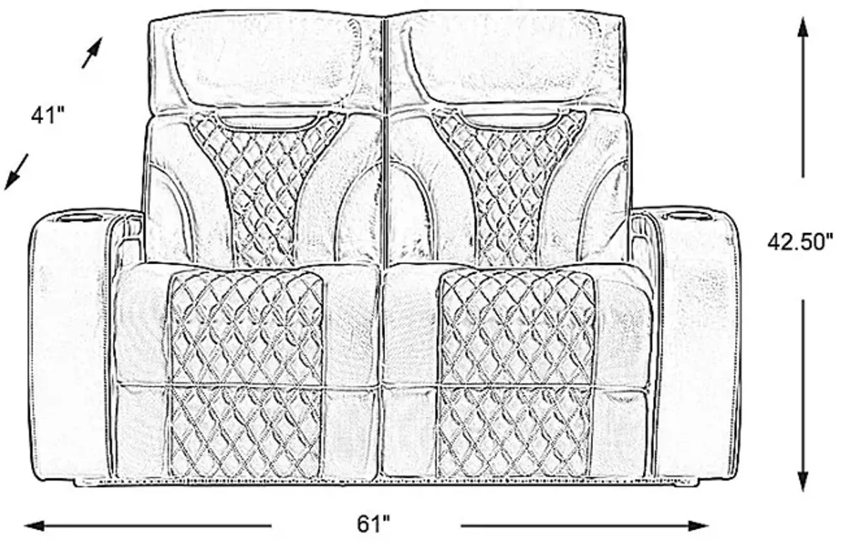 Horizon Ridge Beige Leather Loveseat