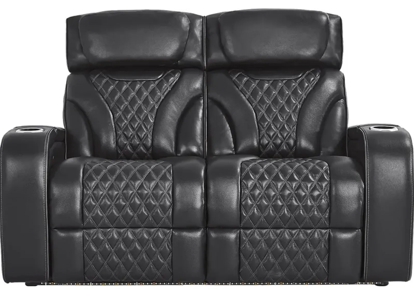 Horizon Ridge Black Leather Loveseat