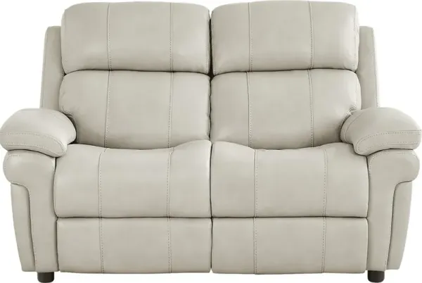 Trevino Lane Gray Leather Loveseat