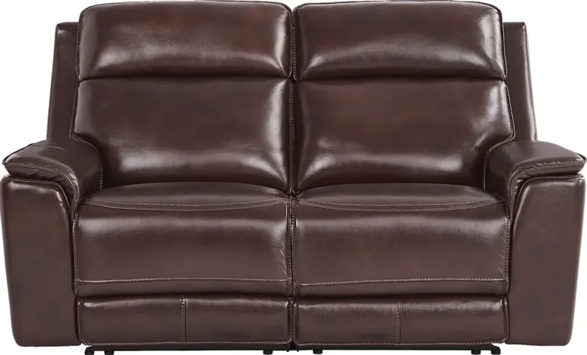 Magellan Merlot Leather Reclining Loveseat