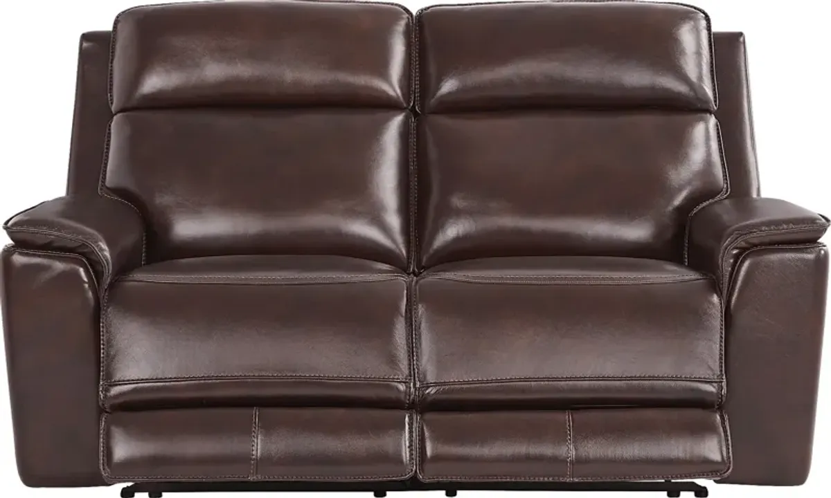 Magellan Merlot Leather Reclining Loveseat