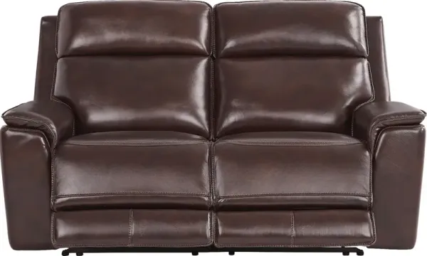 Magellan Merlot Leather Reclining Loveseat