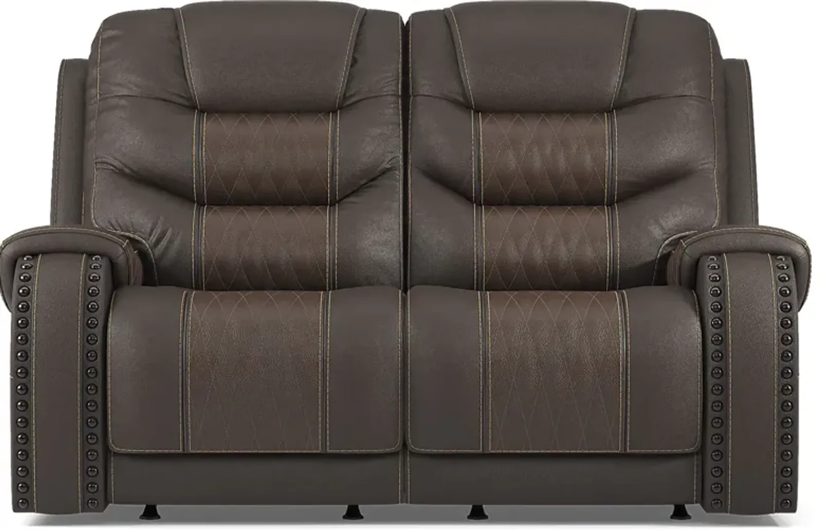 Headliner Brown Leather Loveseat