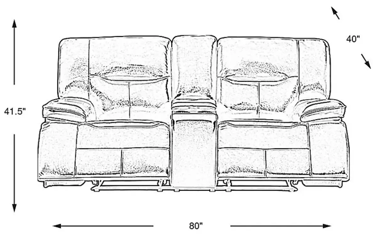 Caletta Way Merlot Leather Reclining Console Loveseat