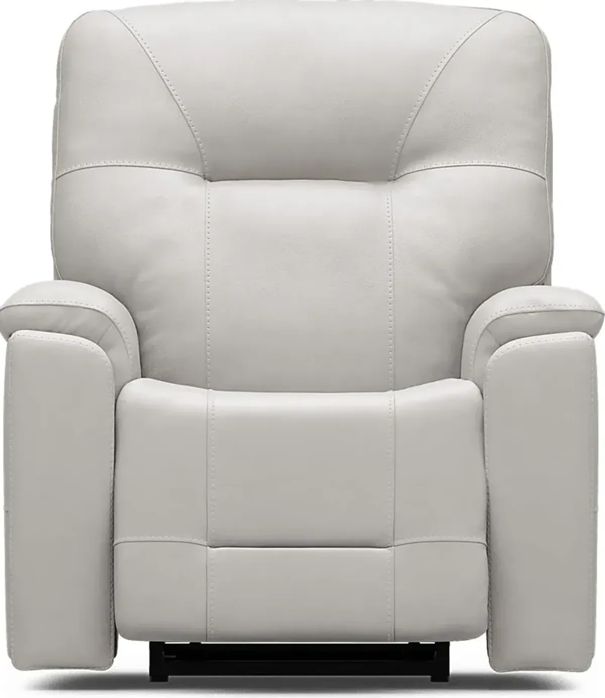 Matthews Cove Dove Gray Leather Triple Power Recliner