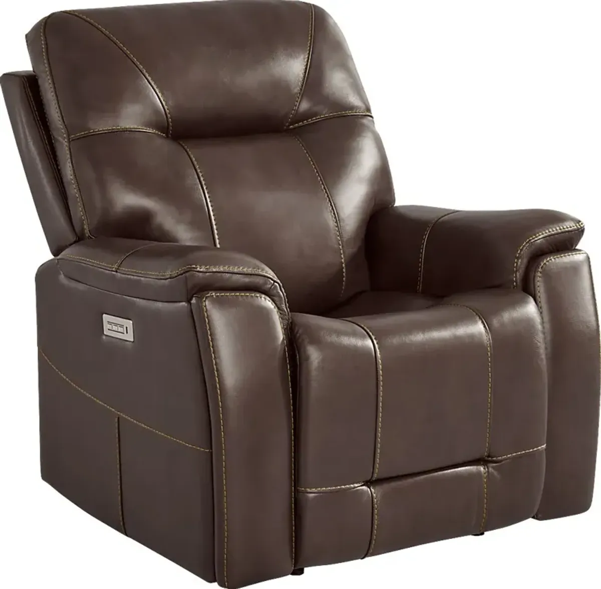 Matthews Cove Brown Leather Triple Power Recliner