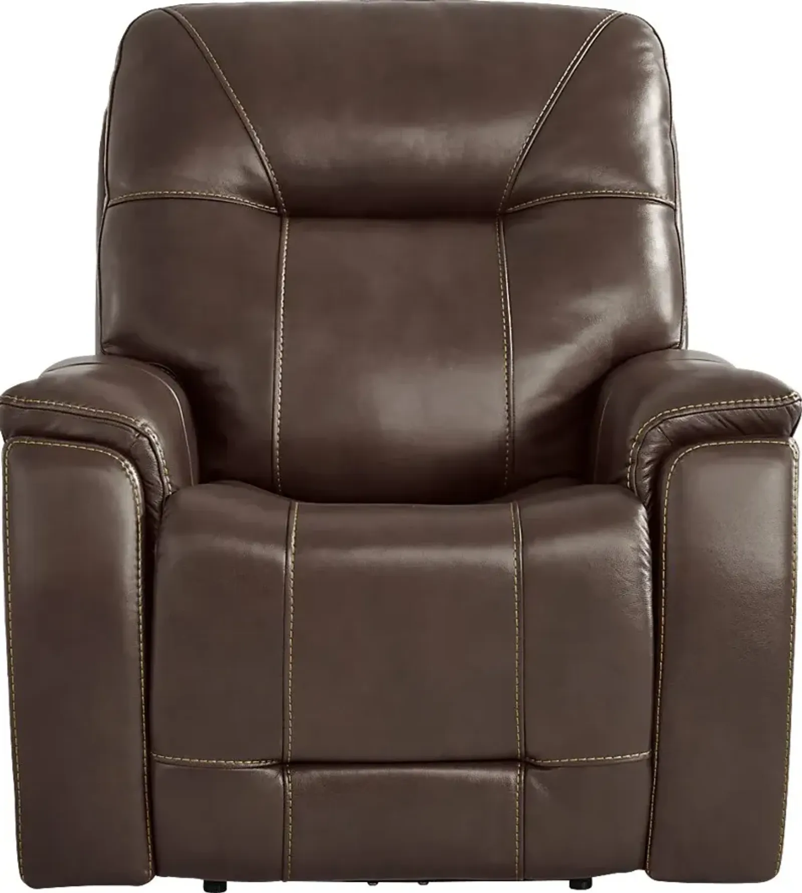 Matthews Cove Brown Leather Triple Power Recliner