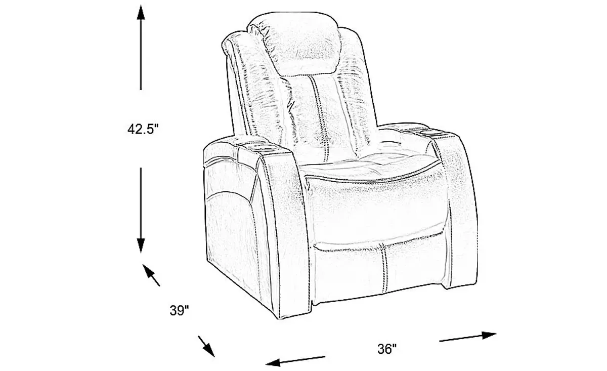 Moretti Brown Leather Dual Power Recliner