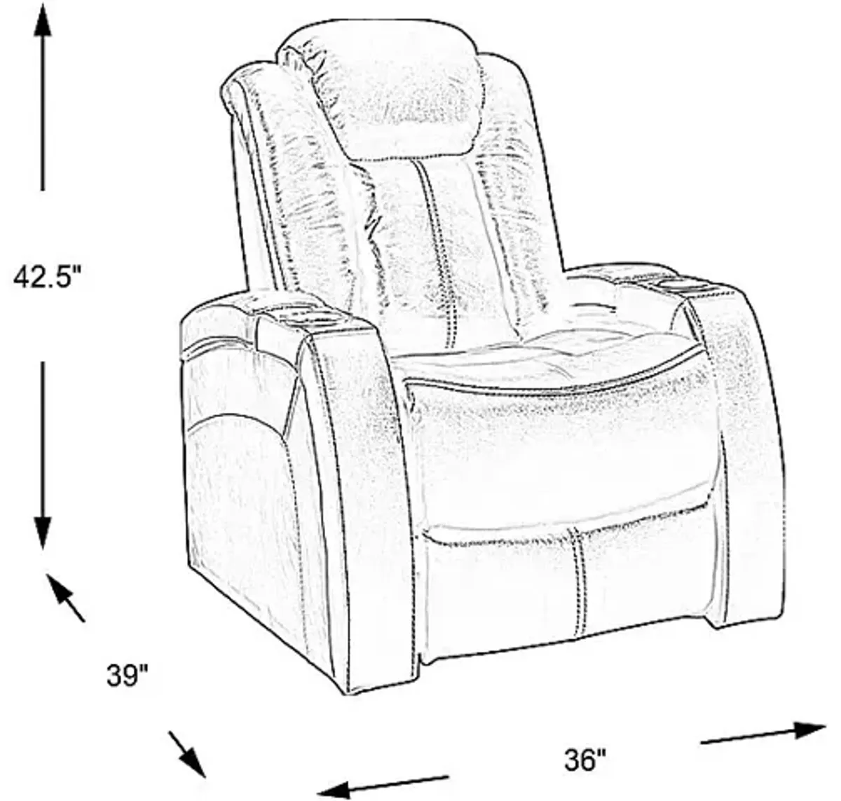 Moretti Brown Leather Dual Power Recliner