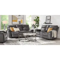 Bradshaw Place Dark Gray 5 Pc Living Room with Dual Power Reclining Sofa