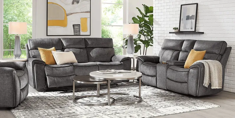 Bradshaw Place Dark Gray 5 Pc Living Room with Dual Power Reclining Sofa