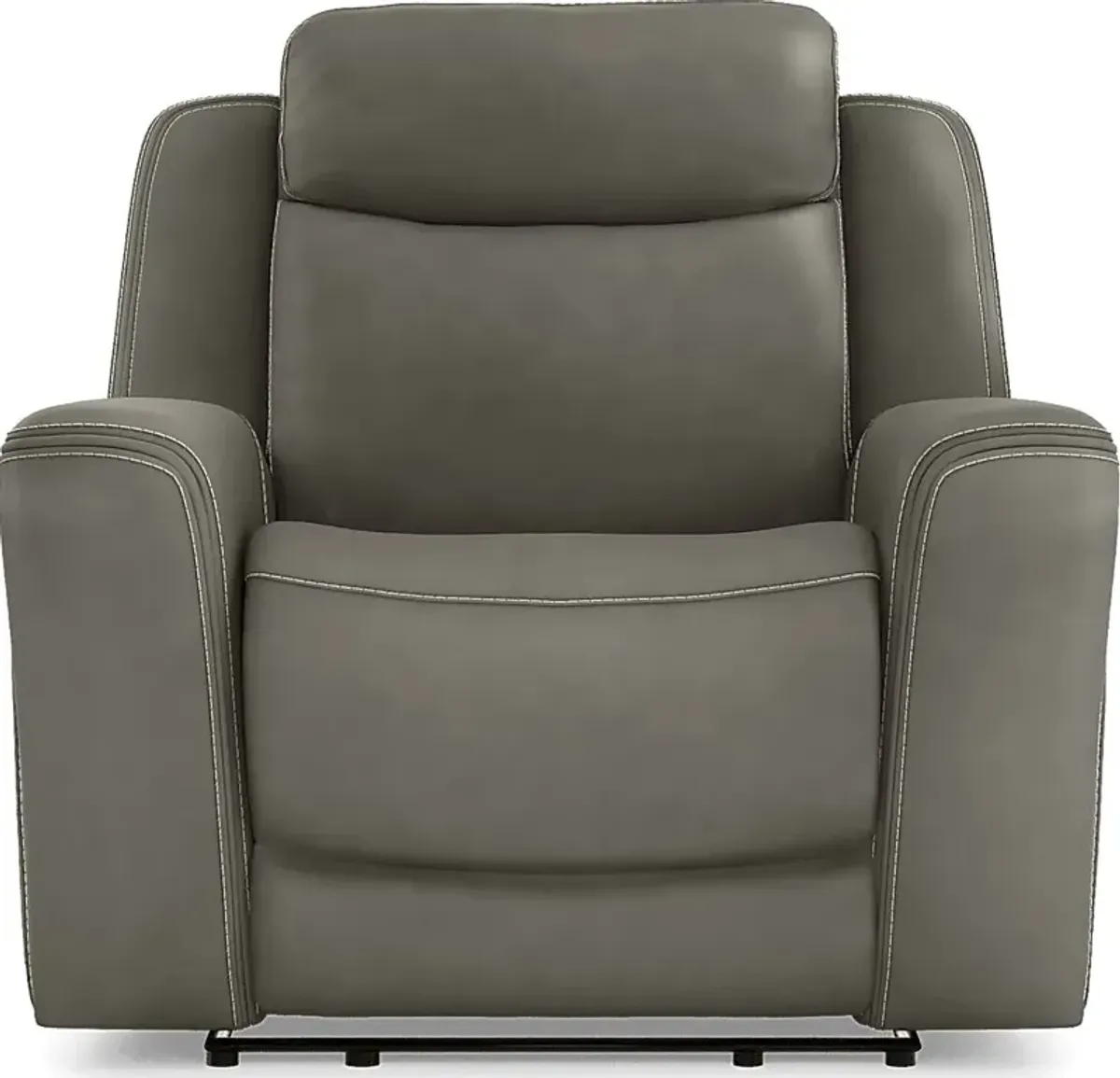 Davidson Dark Gray Leather Dual Power Recliner