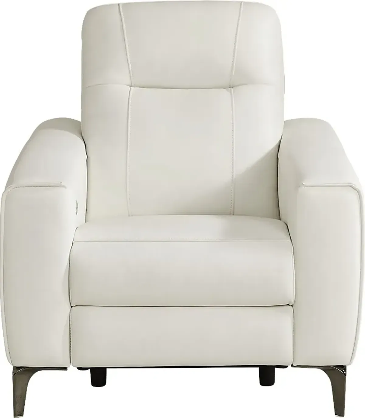 Parkside Heights White Leather Dual Power Recliner