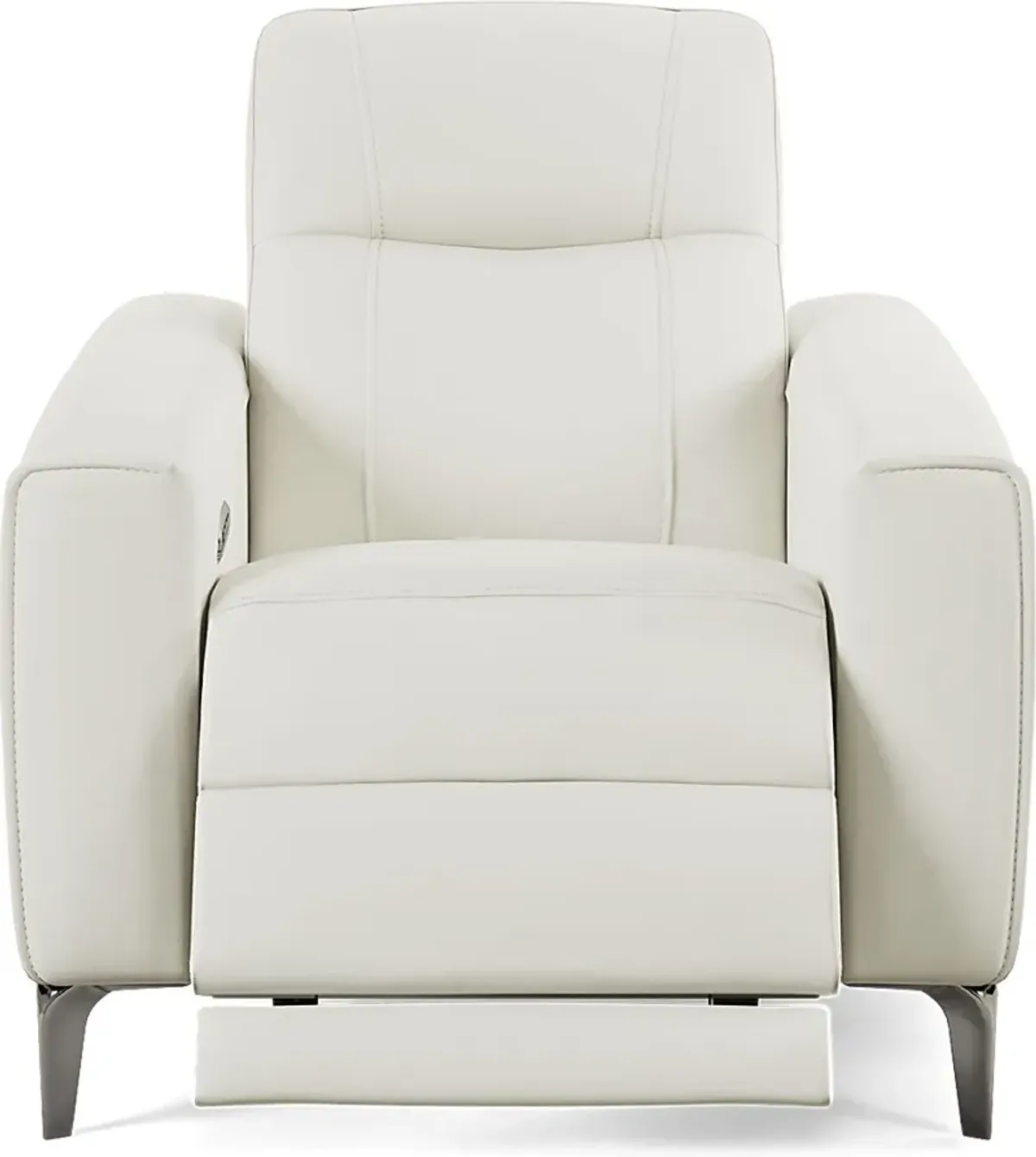 Parkside Heights White Leather Dual Power Recliner