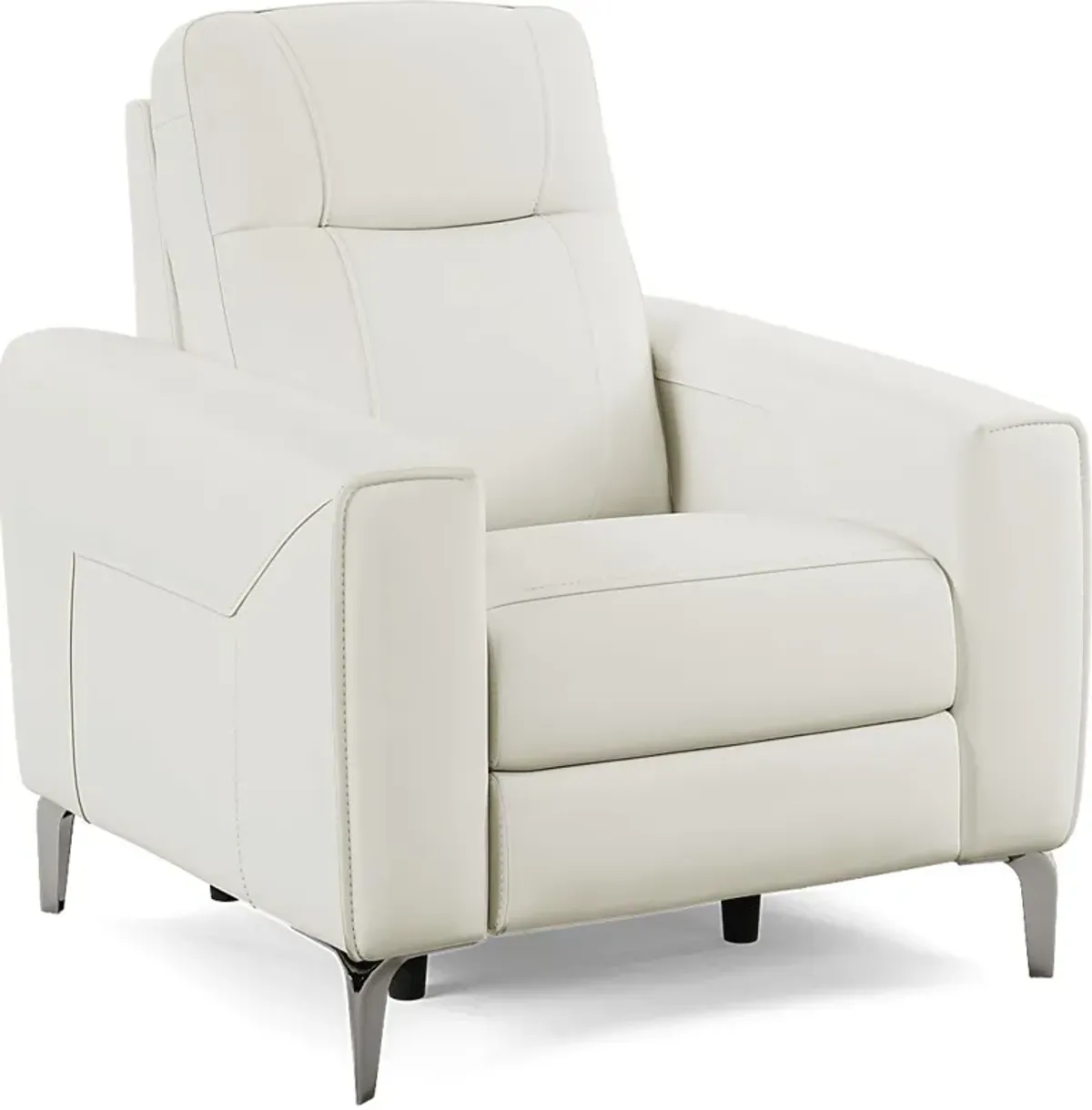 Parkside Heights White Leather Dual Power Recliner