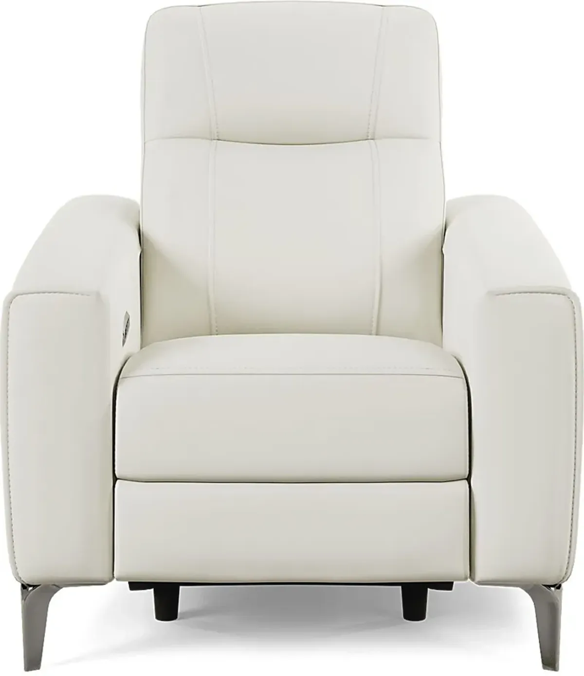 Parkside Heights White Leather Dual Power Recliner