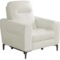 Parkside Heights White Leather Dual Power Recliner