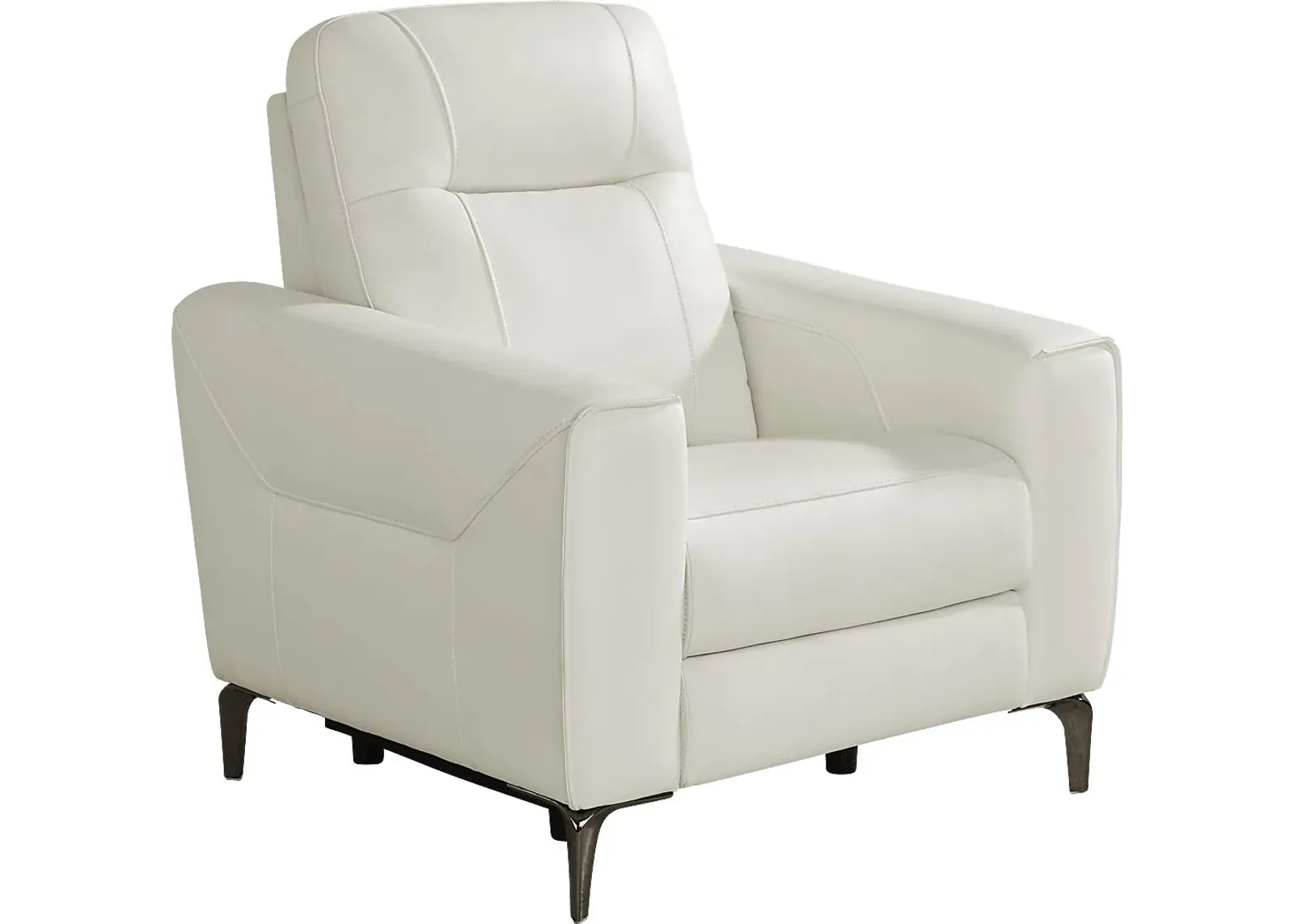 Parkside Heights White Leather Dual Power Recliner