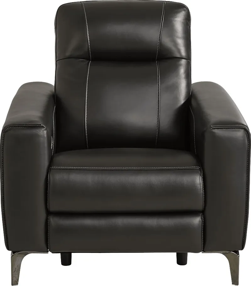 Parkside Heights Black Cherry Leather Dual Power Recliner
