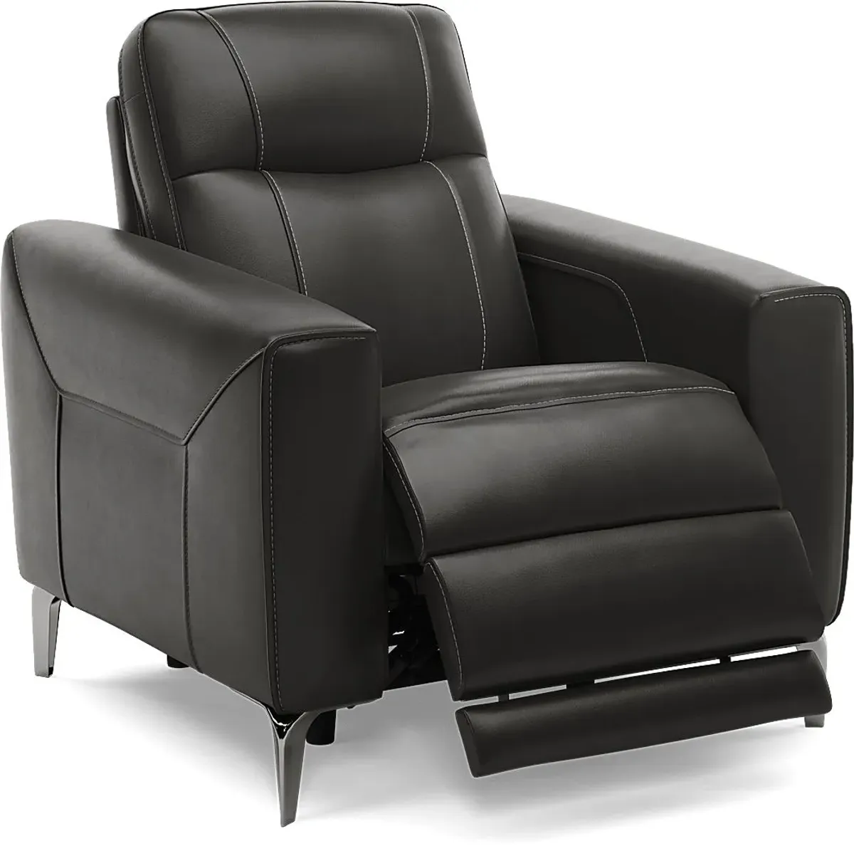 Parkside Heights Black Cherry Leather Dual Power Recliner