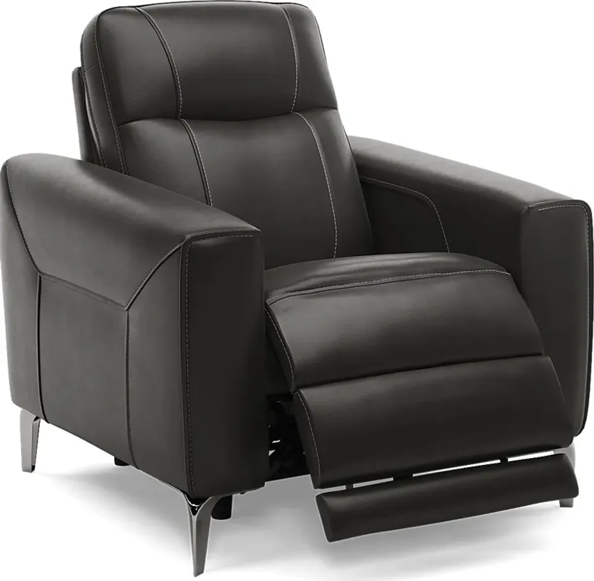 Parkside Heights Black Cherry Leather Dual Power Recliner