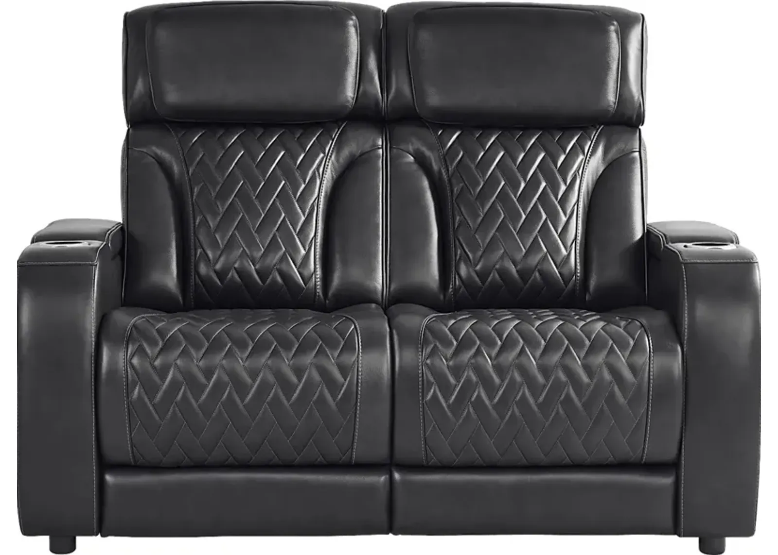 Port Royal Midnight Leather Loveseat