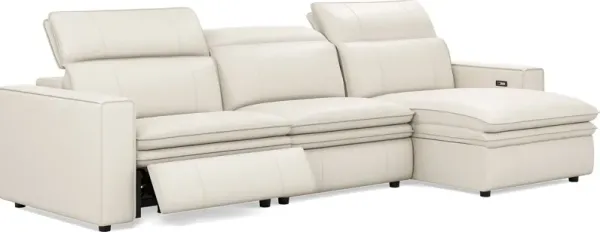 Santorini Ice Leather 3 Pc Dual Power Reclining Sectional