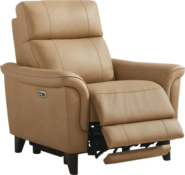 Antonella Tan Leather Dual Power Recliner