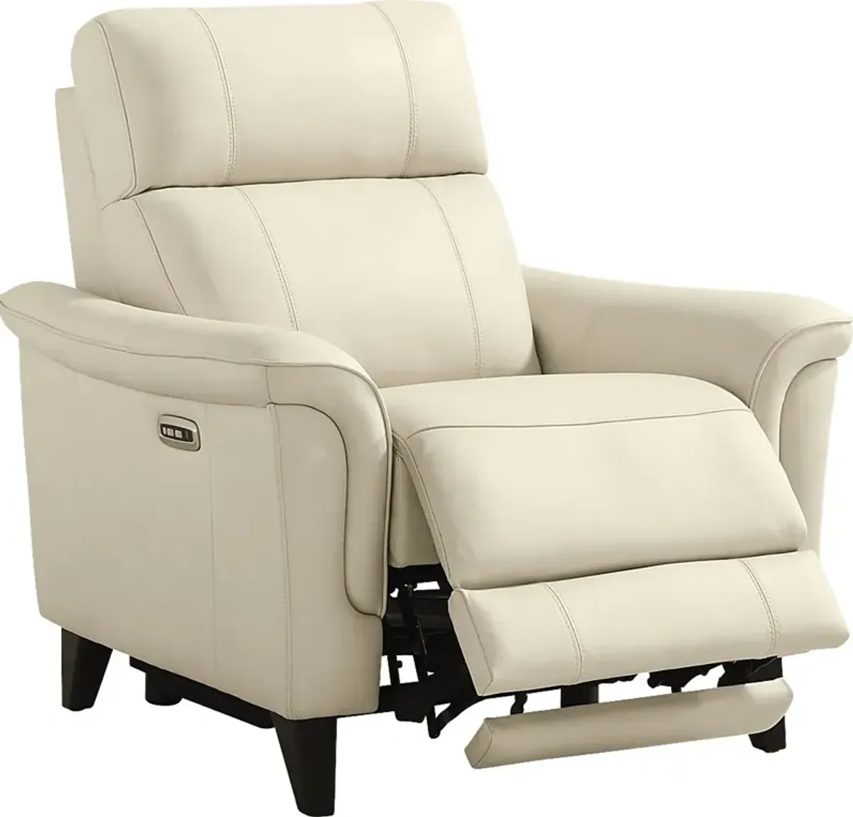 Antonella Beige Leather Dual Power Recliner