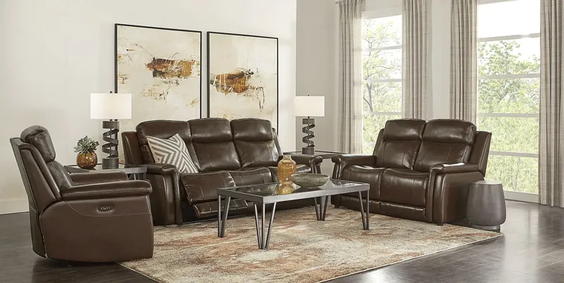 Orsini Brown Leather Loveseat