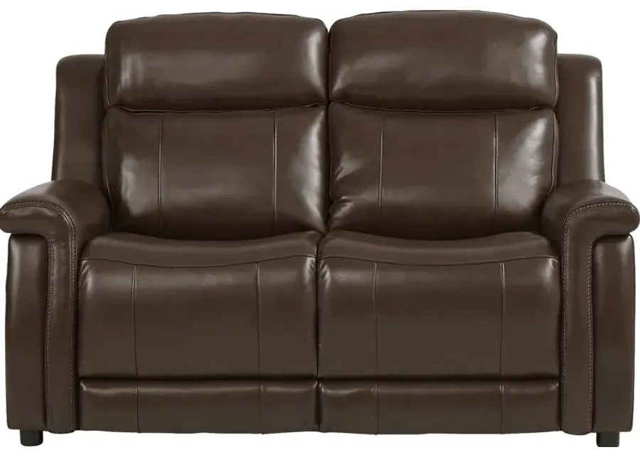 Orsini Brown Leather Loveseat