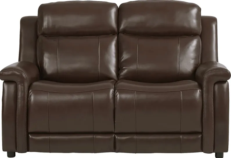 Orsini Brown Leather Loveseat