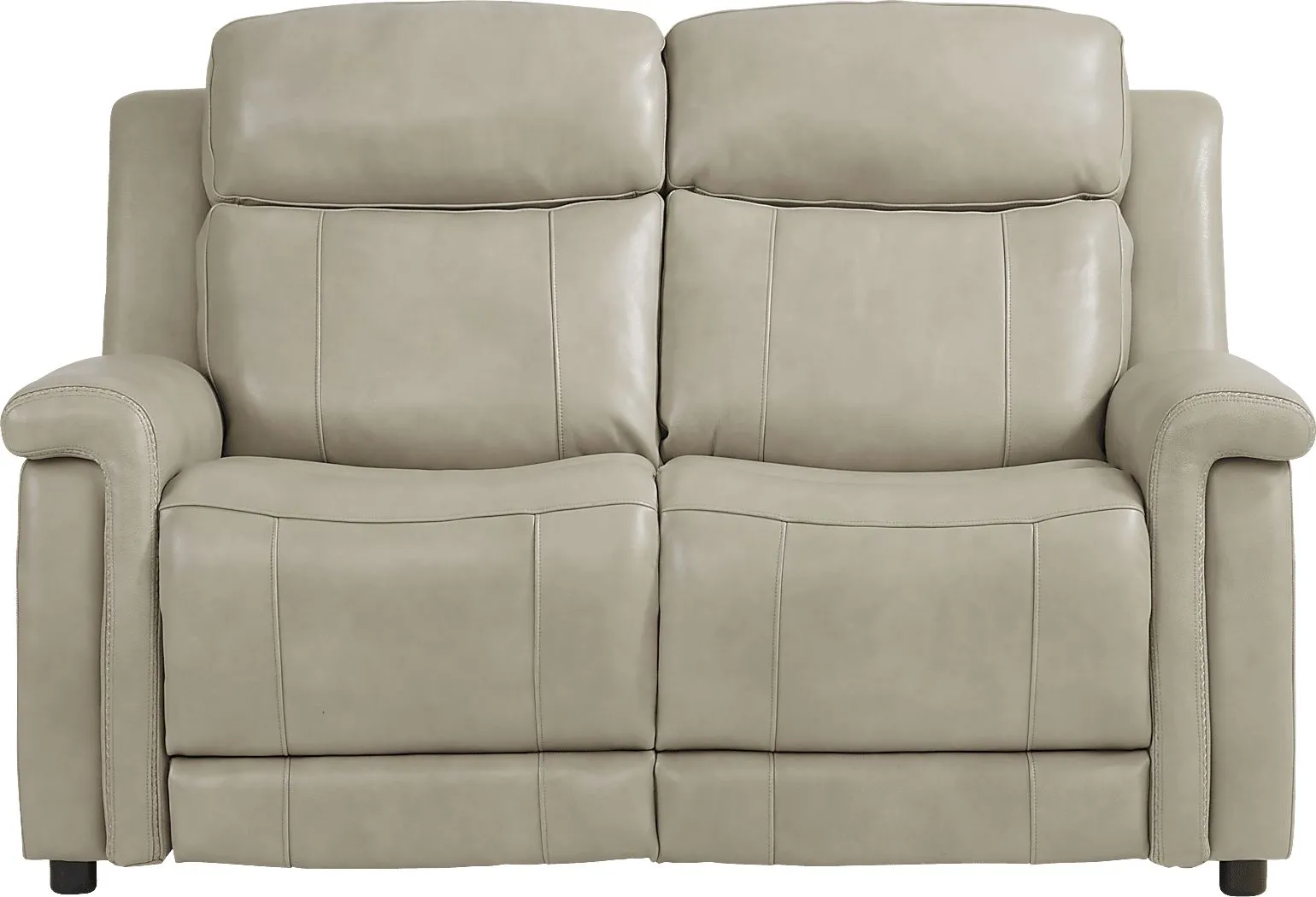 Orsini Beige Leather Loveseat