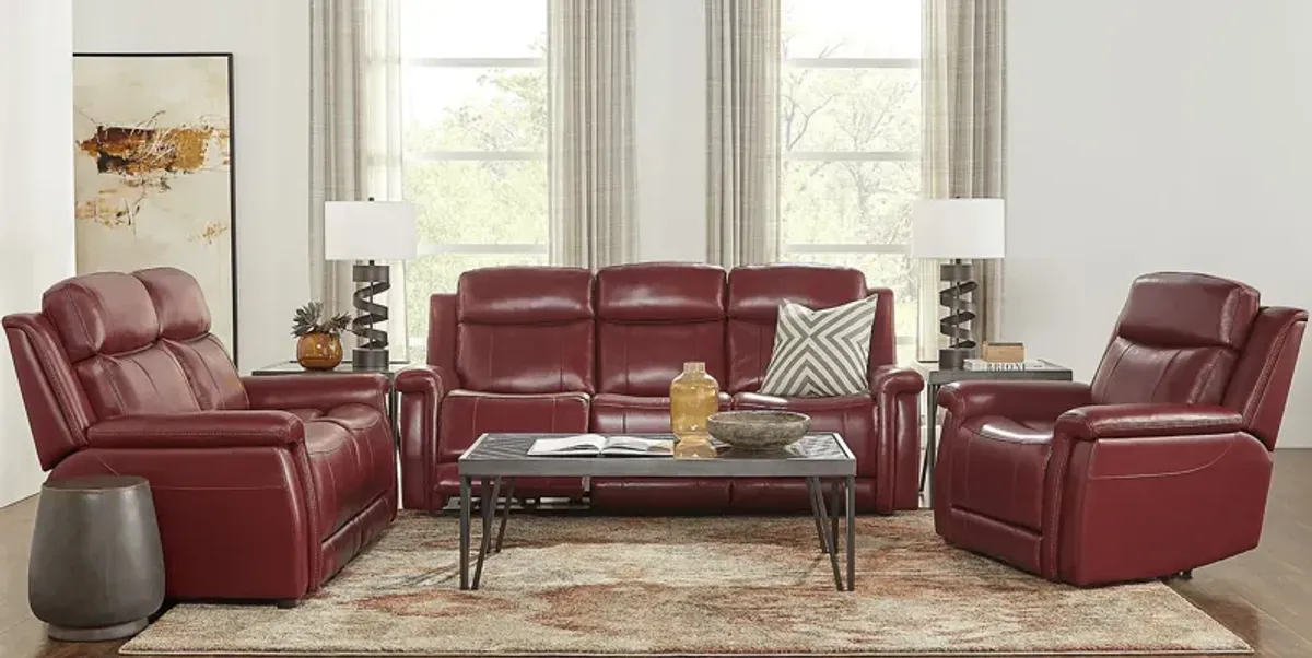 Orsini Red Leather Loveseat