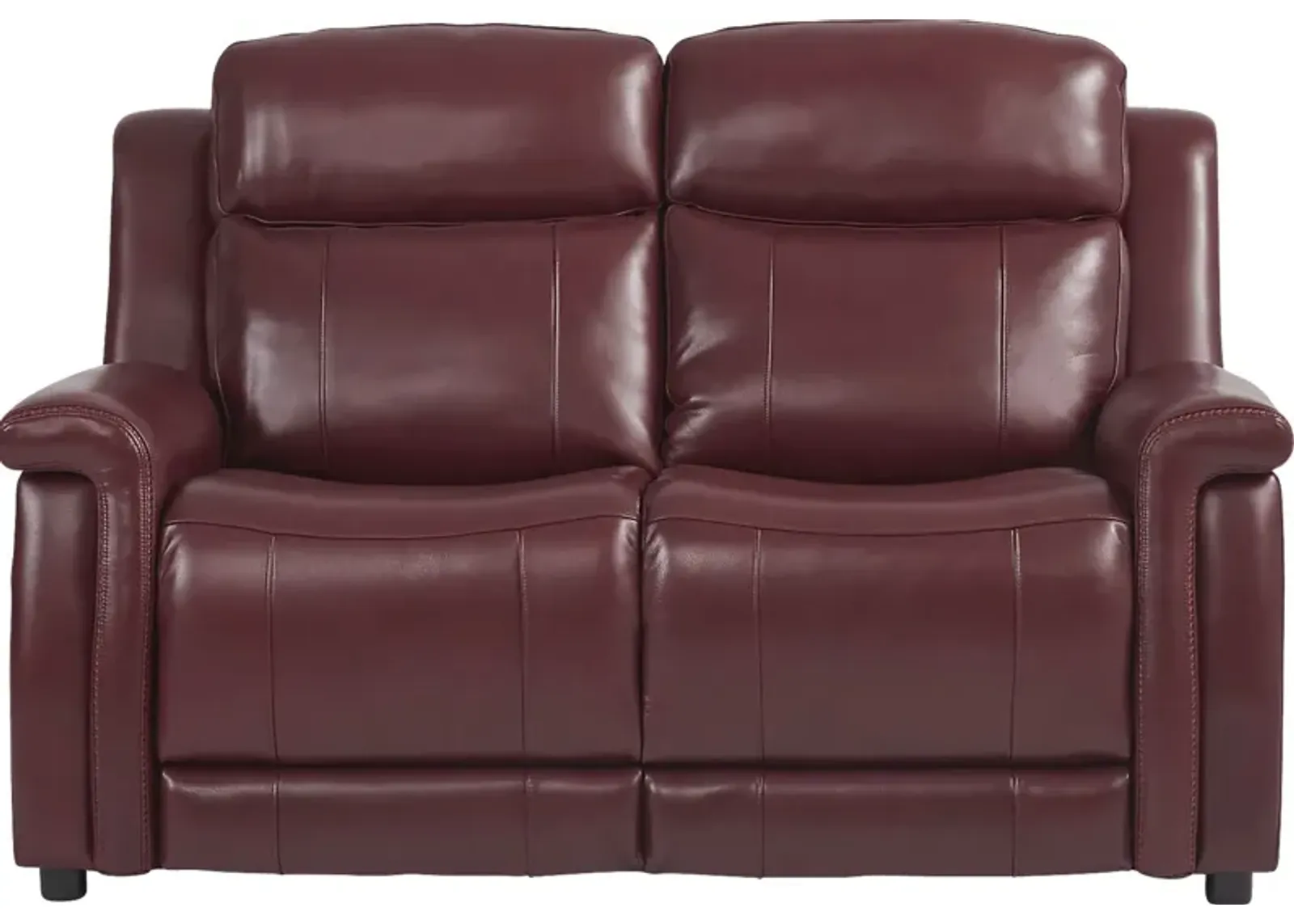 Orsini Red Leather Loveseat