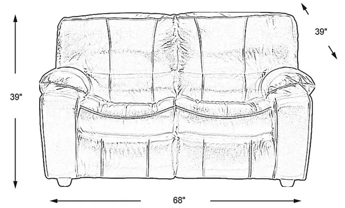 San Gabriel Brown Leather Loveseat