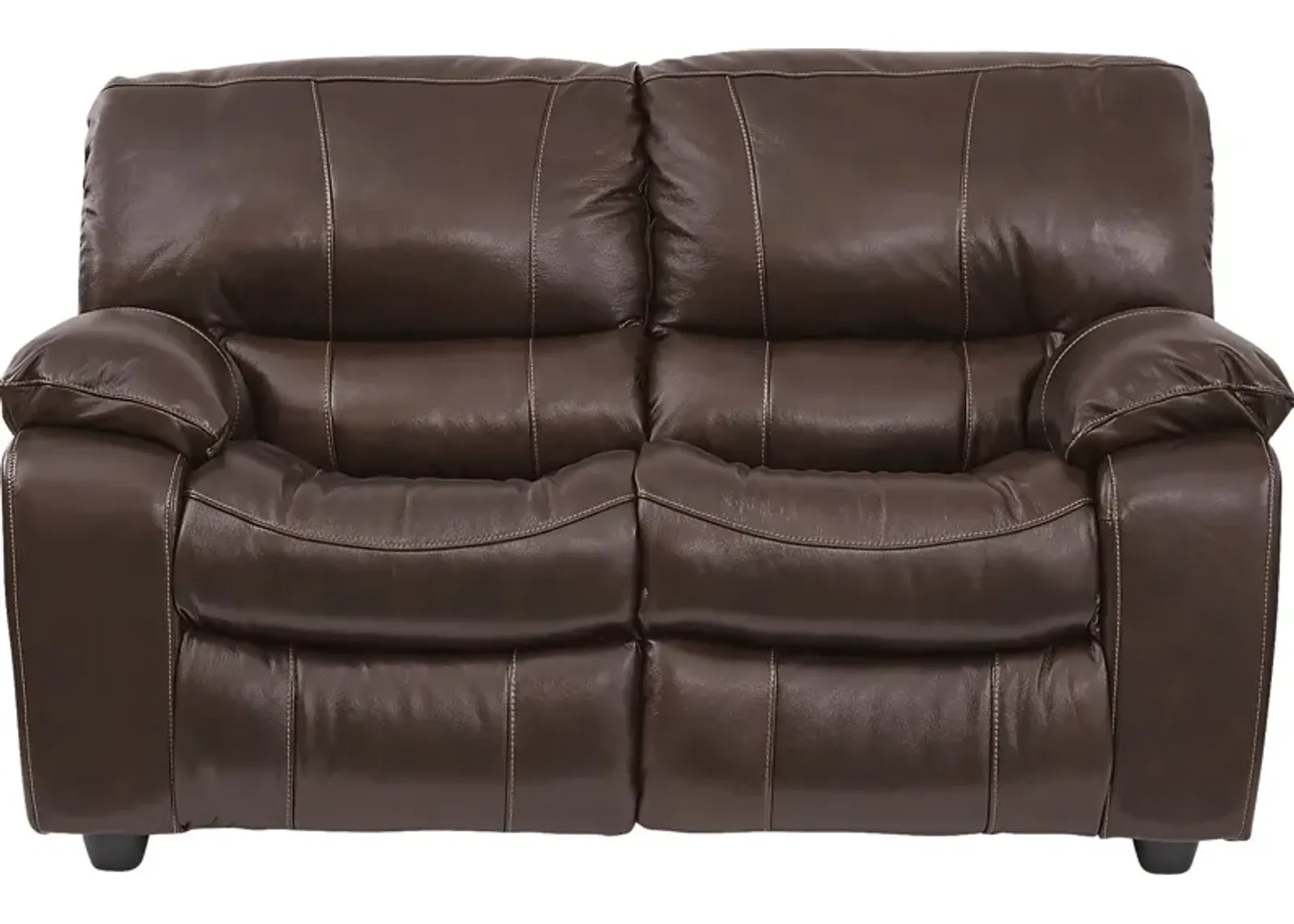 San Gabriel Brown Leather Loveseat