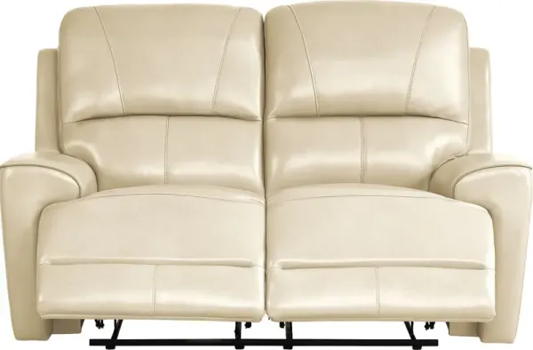 Fremont Almond Leather Reclining Loveseat