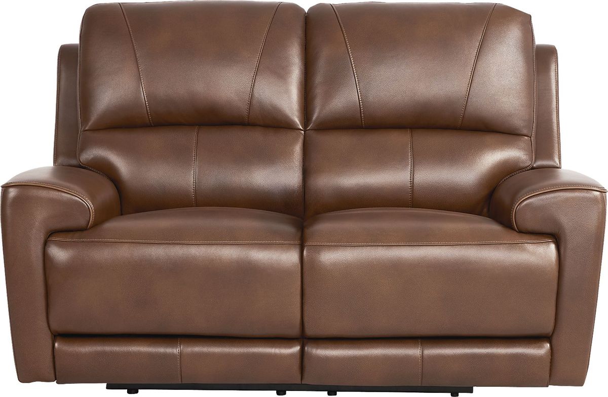 Fremont Brown Leather Reclining Loveseat